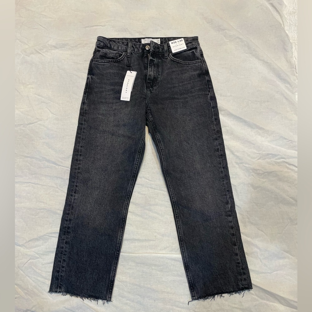Top Shop Black High rise Straight leg jeans